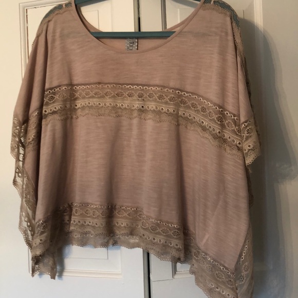 Free People Tops - Vintage Free People bohemian lace tan blouse M
